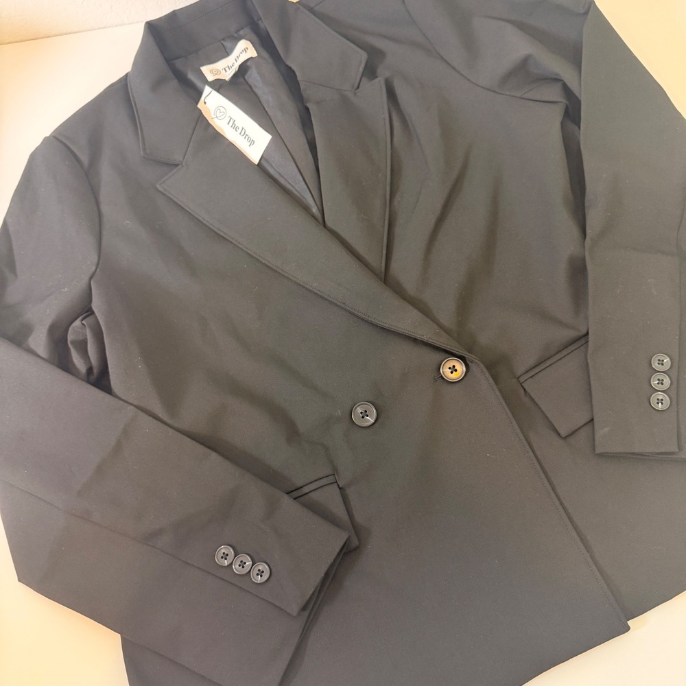 The Drop Womens Black Double Breasted Blazer Jacket XL NWT Professional Office